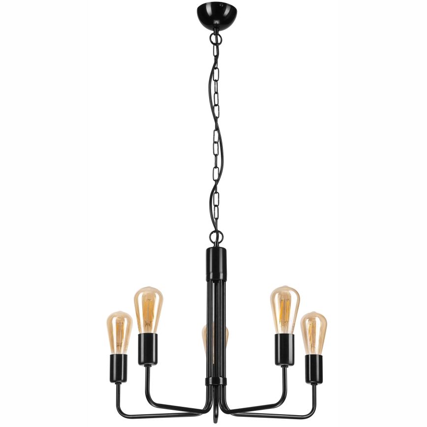 Luster na lancu TIFFANY 5xE27/60W/230V crna