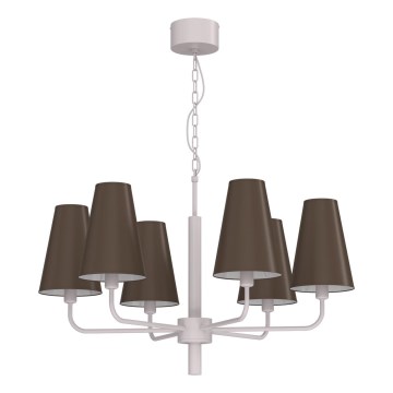 Luster na lancu TORTOLA 6xE14/15W/230V smeđi/krem