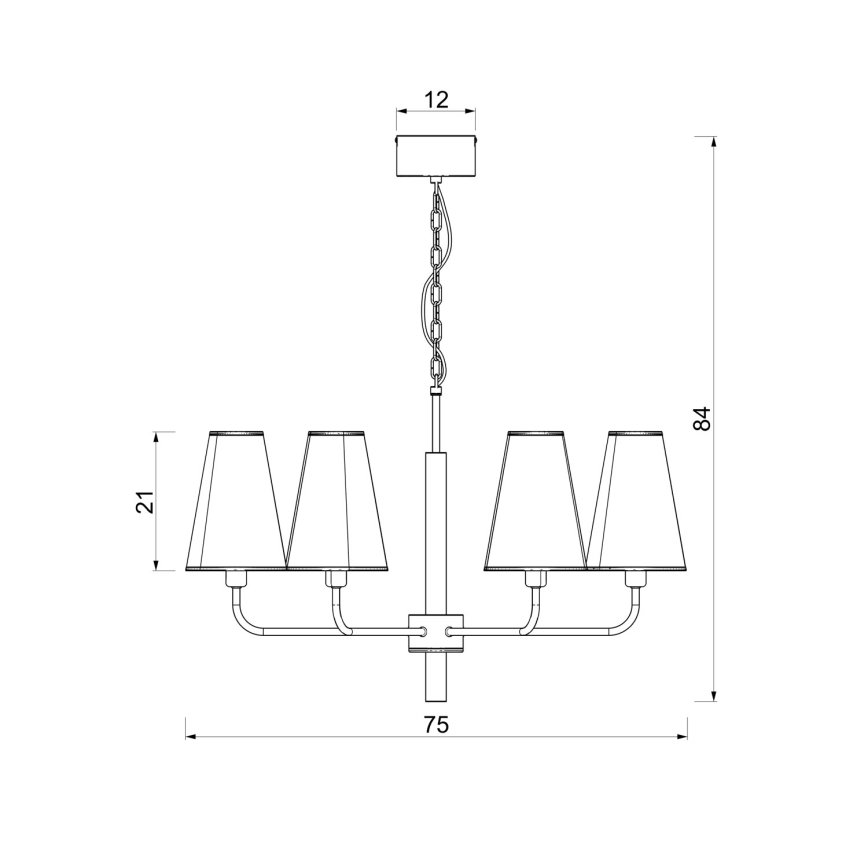 Luster na lancu TORTOLA 6xE14/15W/230V smeđi/krem