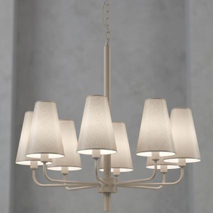 Luster na lancu TORTOLA 8xE14/15W/230V bež