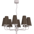 Luster na lancu TORTOLA 8xE14/15W/230V smeđa/krem