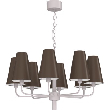 Luster na lancu TORTOLA 8xE14/15W/230V smeđa/krem
