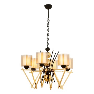 Luster na lancu VARANA 6xE27/40W/230V crna/zlatna