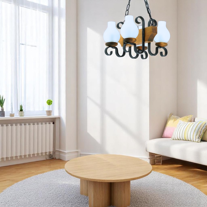 Luster na lancu VELA 4xE14/40W/230V bukva - FSC certificirano