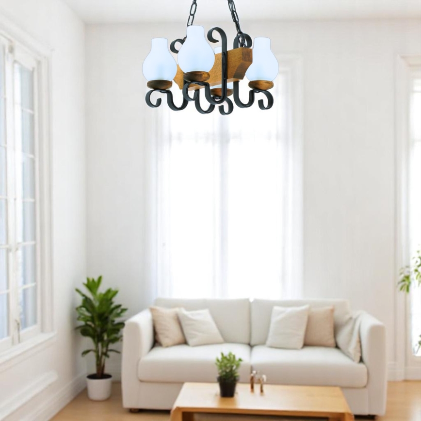 Luster na lancu VELA 4xE14/40W/230V bukva - FSC certificirano