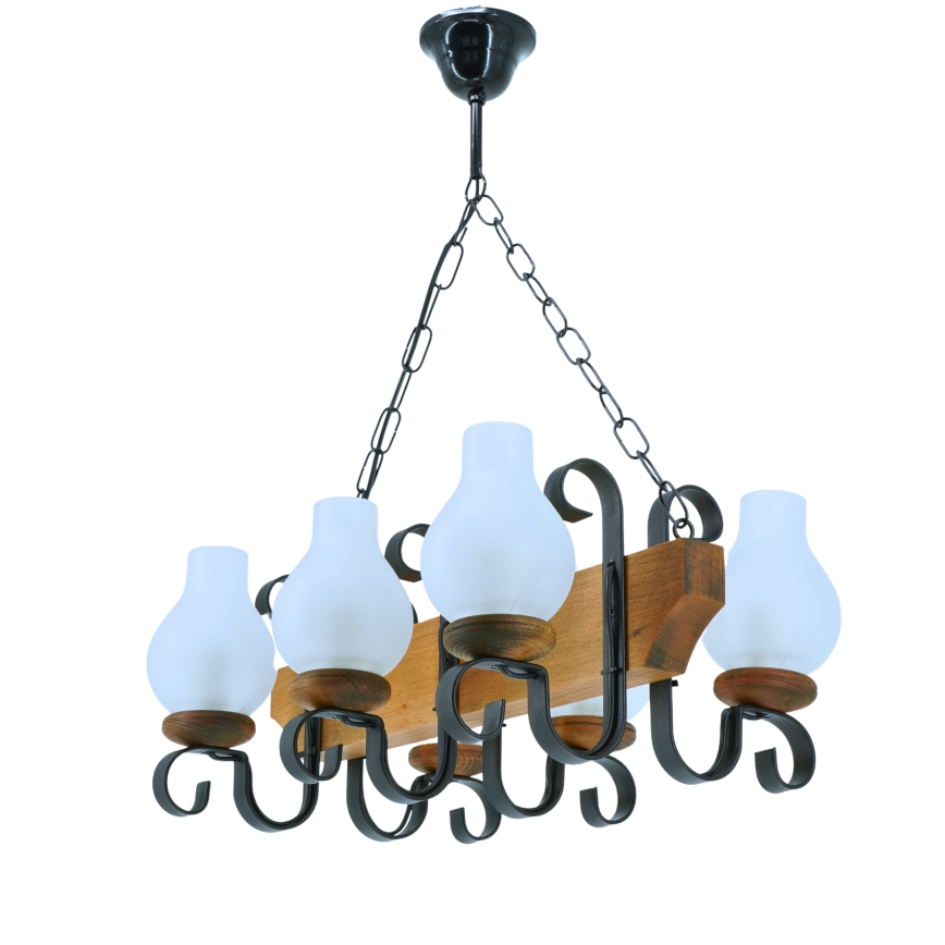Luster na lancu VELA 6xE14/40W/230V bukva - FSC certificirano