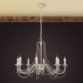 Luster na lancu VELA 8xE14/40W/230V pr. 80 cm bijela/zlatna/patina