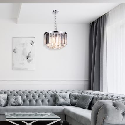 Luster na lancu VETRO 5xE14/60W/230V sjajni krom