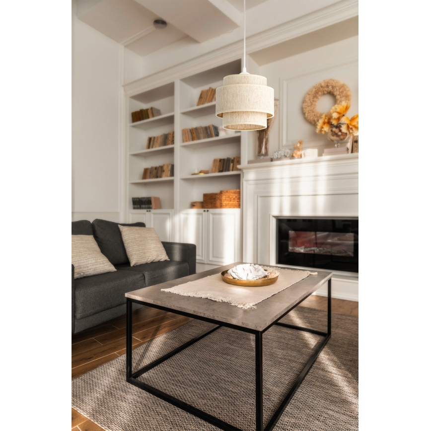 Luster na lanku BOHO 1xE27/60W/230V Ø 20 cm bijeli