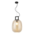 Luster na lanku LUCY 1xE27/40W/230V zadimljeno bež