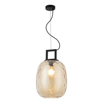 Luster na lanku LUCY 1xE27/40W/230V zadimljeno bež