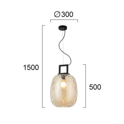 Luster na lanku LUCY 1xE27/40W/230V zadimljeno bež