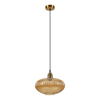 Luster na lanku MILOU 1xE27/15W/230V zlatna/dimljeno bež