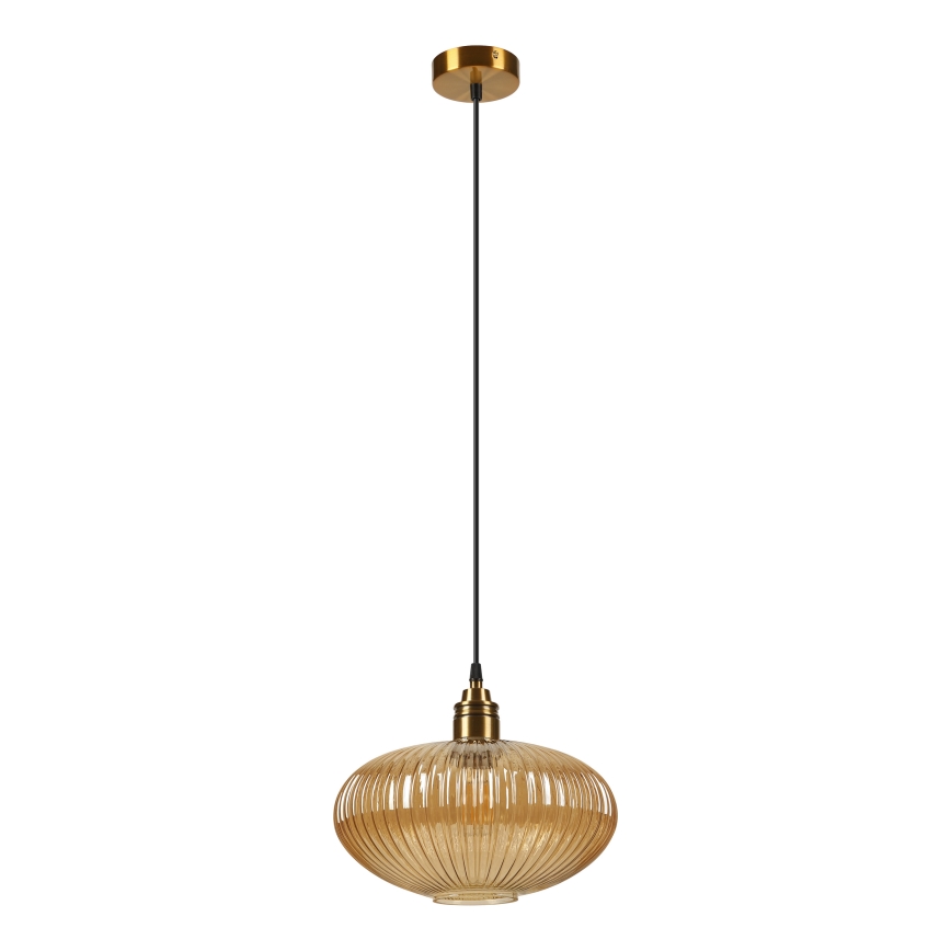 Luster na lanku MILOU 1xE27/15W/230V zlatna/dimljeno bež