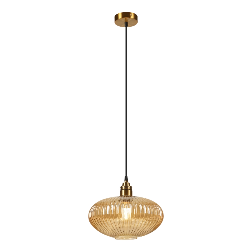 Luster na lanku MILOU 1xE27/15W/230V zlatna/dimljeno bež