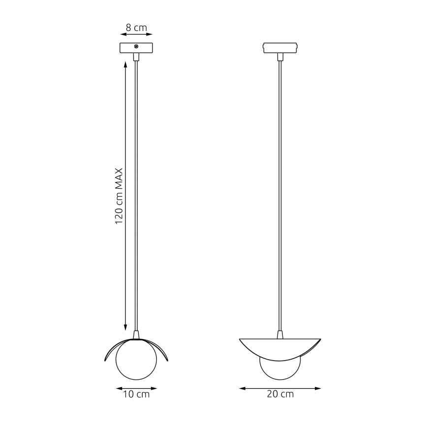 Luster na lanku RITUAL 1xG9/8W/230V bijela