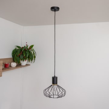 Luster na lanku SOLANO 1xE27/15W/230V crna/zlatna
