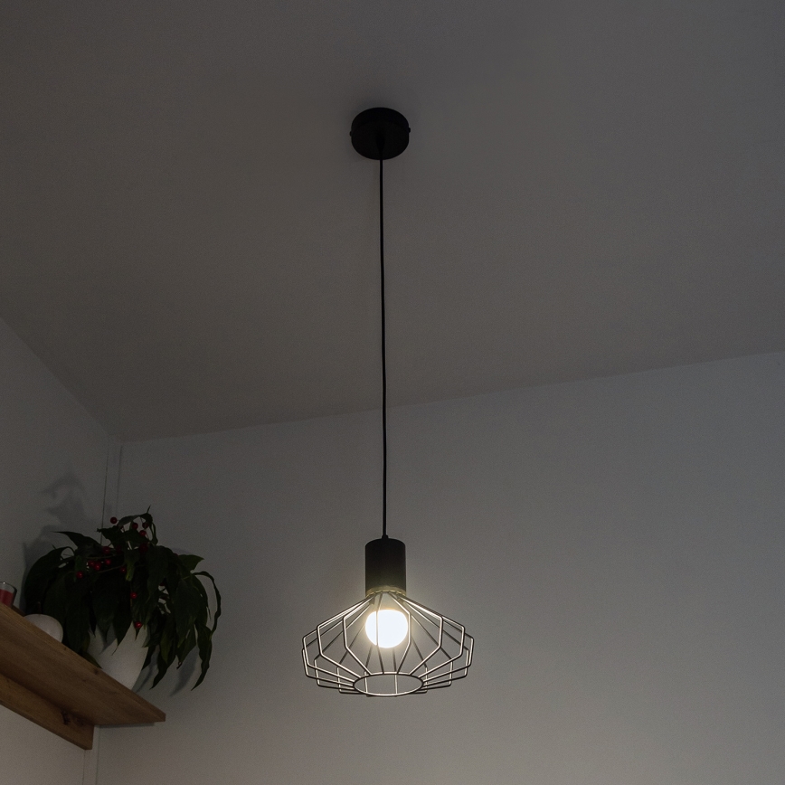 Luster na lanku SOLANO 1xE27/15W/230V crna/zlatna