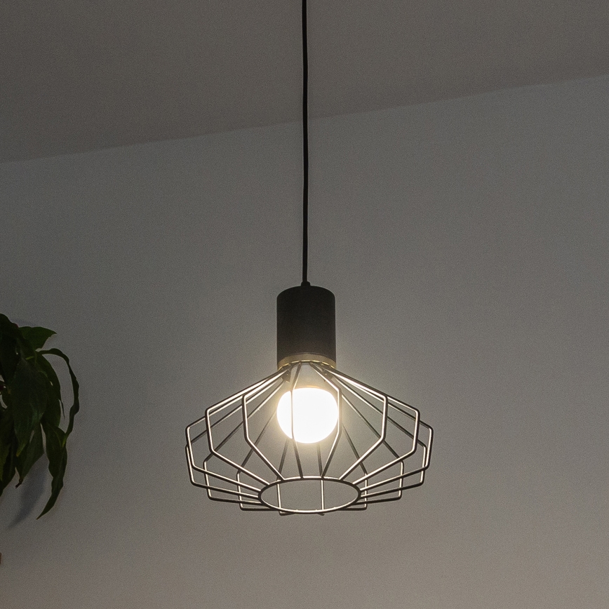 Luster na lanku SOLANO 1xE27/15W/230V crna/zlatna