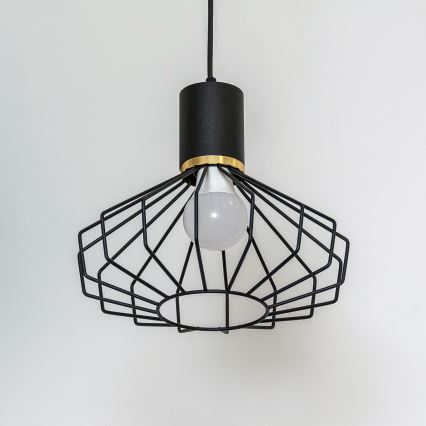Luster na lanku SOLANO 1xE27/15W/230V crna/zlatna