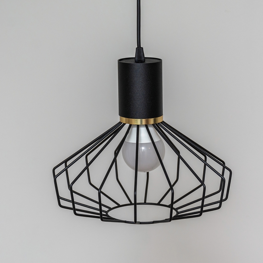 Luster na lanku SOLANO 1xE27/15W/230V crna/zlatna