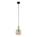 Luster na lanku SOPHIA 1xE14/10W/230V crna/dimljena bež