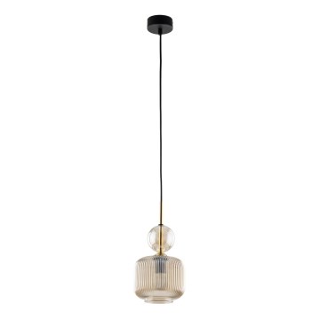 Luster na lanku SOPHIA 1xE14/10W/230V crna/dimljena bež