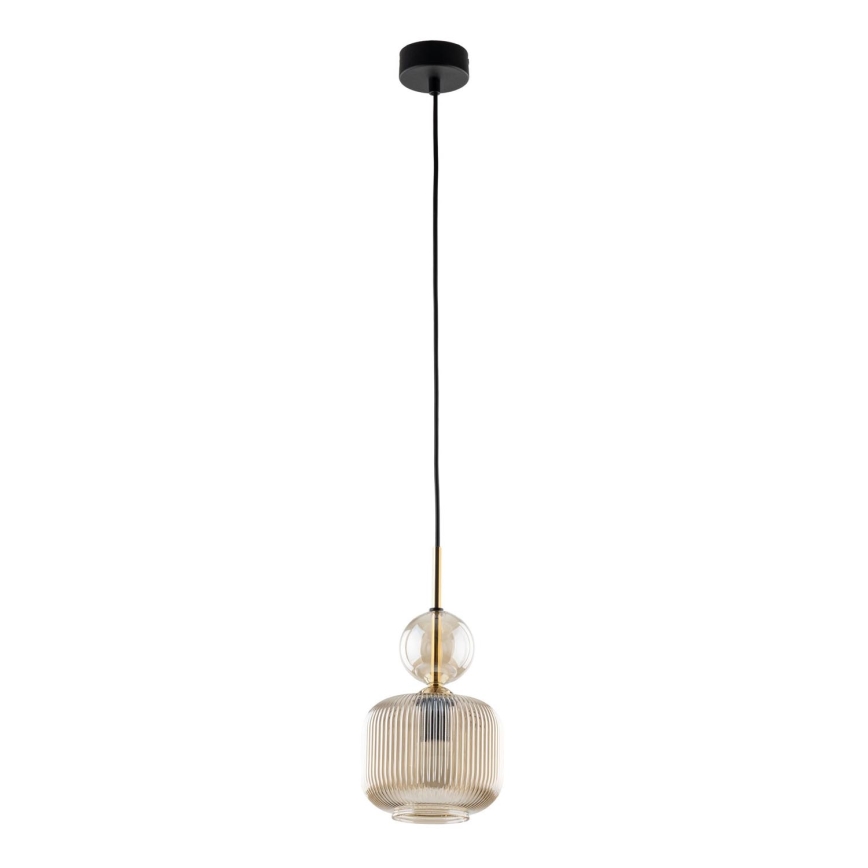 Luster na lanku SOPHIA 1xE14/10W/230V crna/dimljena bež