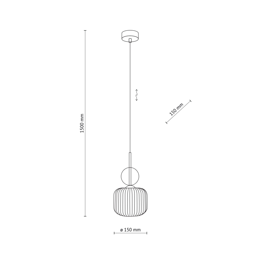 Luster na lanku SOPHIA 1xE14/10W/230V crna/dimljena bež