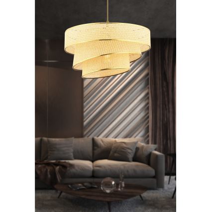 Luster na provodu COUPER 1xE27/60W/230V bež/mjed