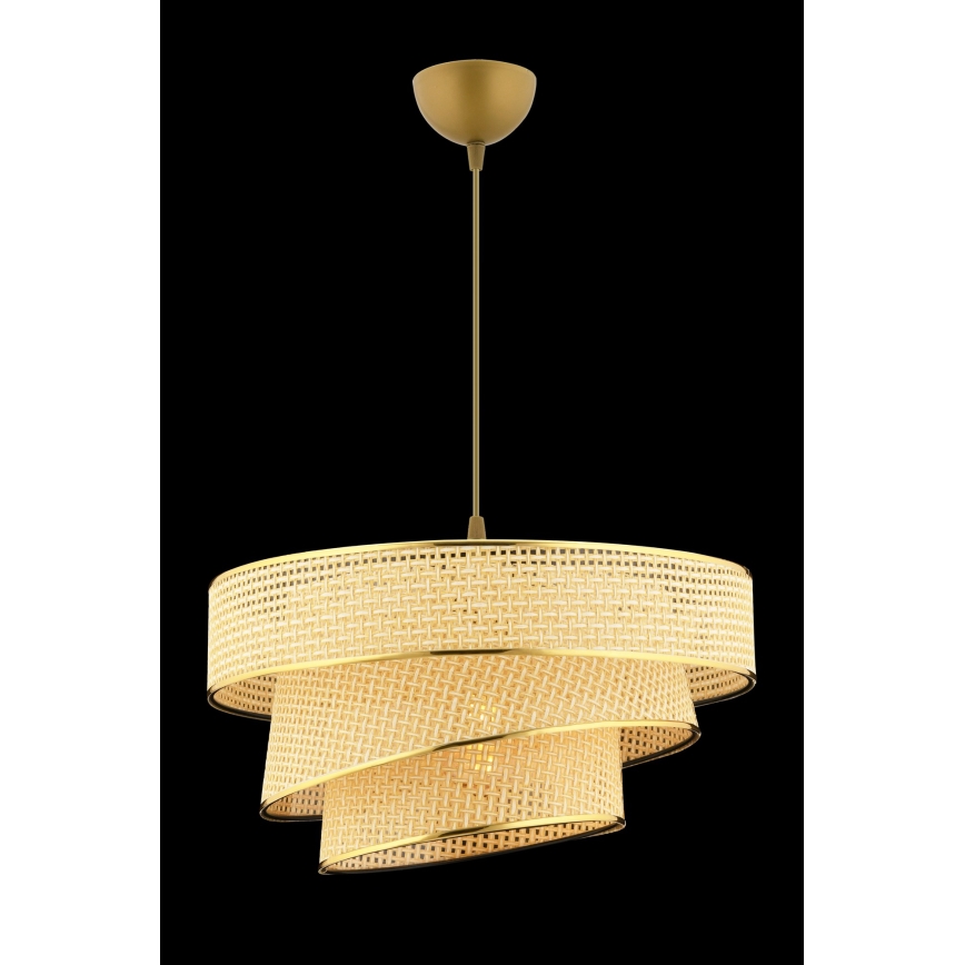 Luster na provodu COUPER 1xE27/60W/230V bež/mjed