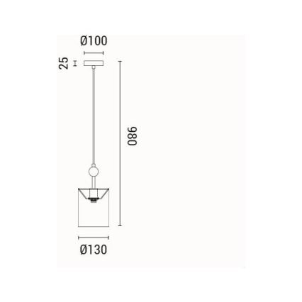 Luster na sajli 1xE14/15W/230V