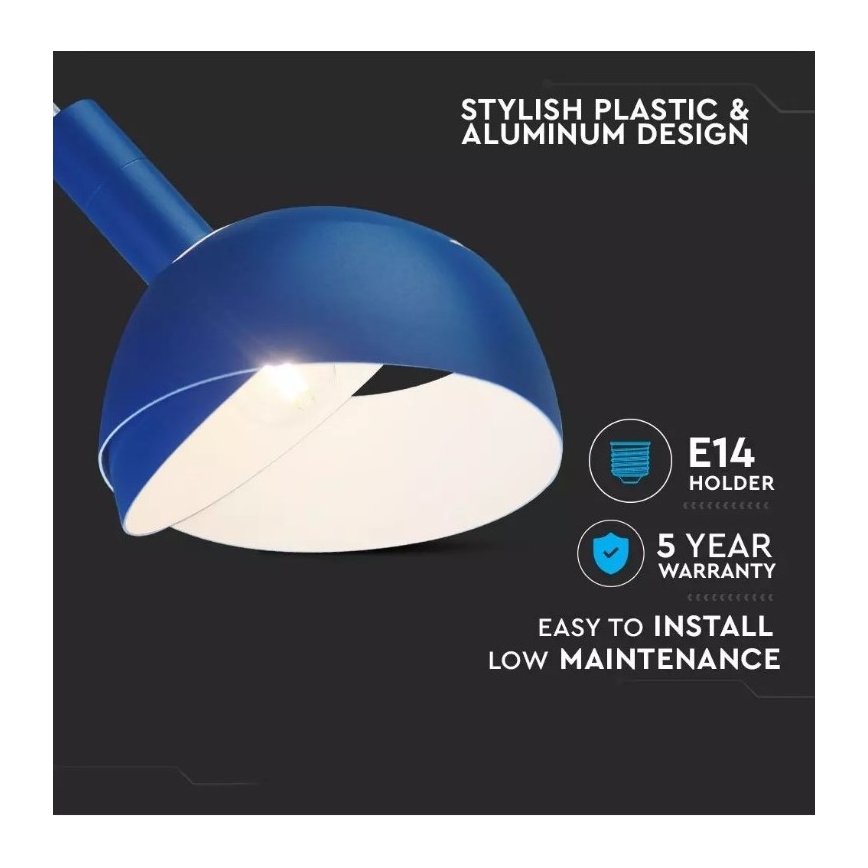 Luster na sajli 1xE14/60W/230V plava