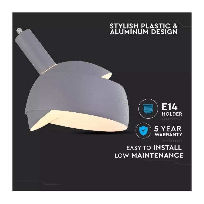 Luster na sajli 1xE14/60W/230V siva