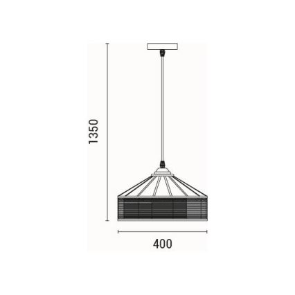 Luster na sajli 1xE27/15W/230V bež