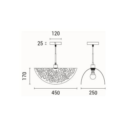 Luster na sajli 1xE27/15W/230V crna