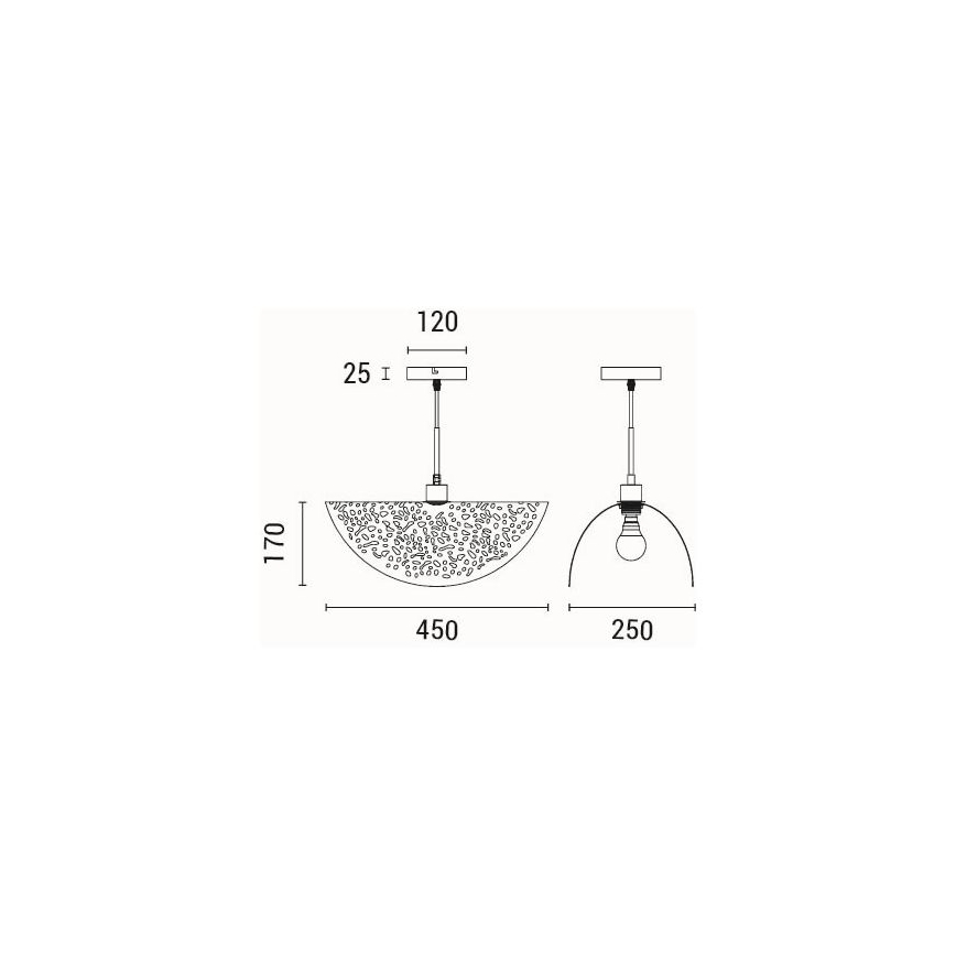 Luster na sajli 1xE27/15W/230V crna