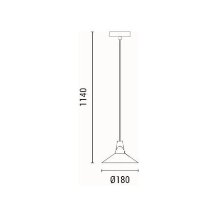 Luster na sajli 1xE27/15W/230V crna