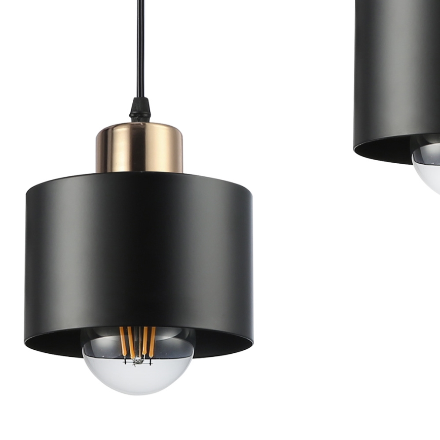 Luster na sajli 1xE27/35W/230V pr. 12 cm crna/zlatna