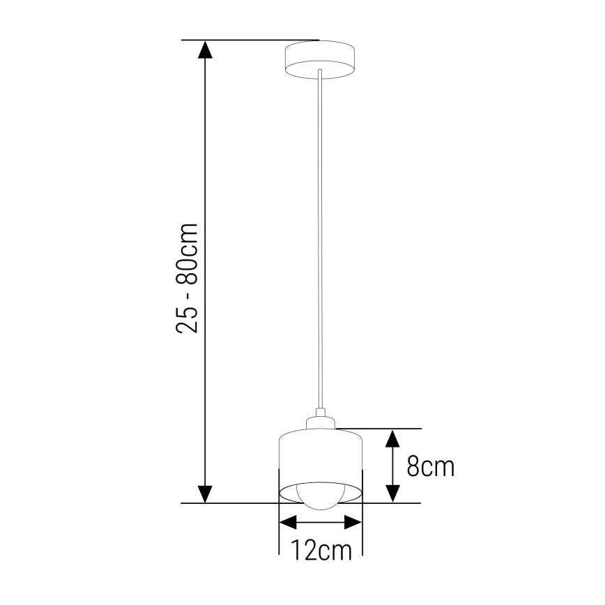 Luster na sajli 1xE27/35W/230V pr. 12 cm crna/zlatna