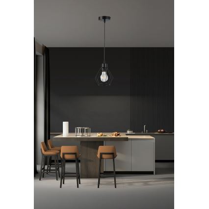 Luster na sajli 1xE27/35W/230V pr. 18 cm crna