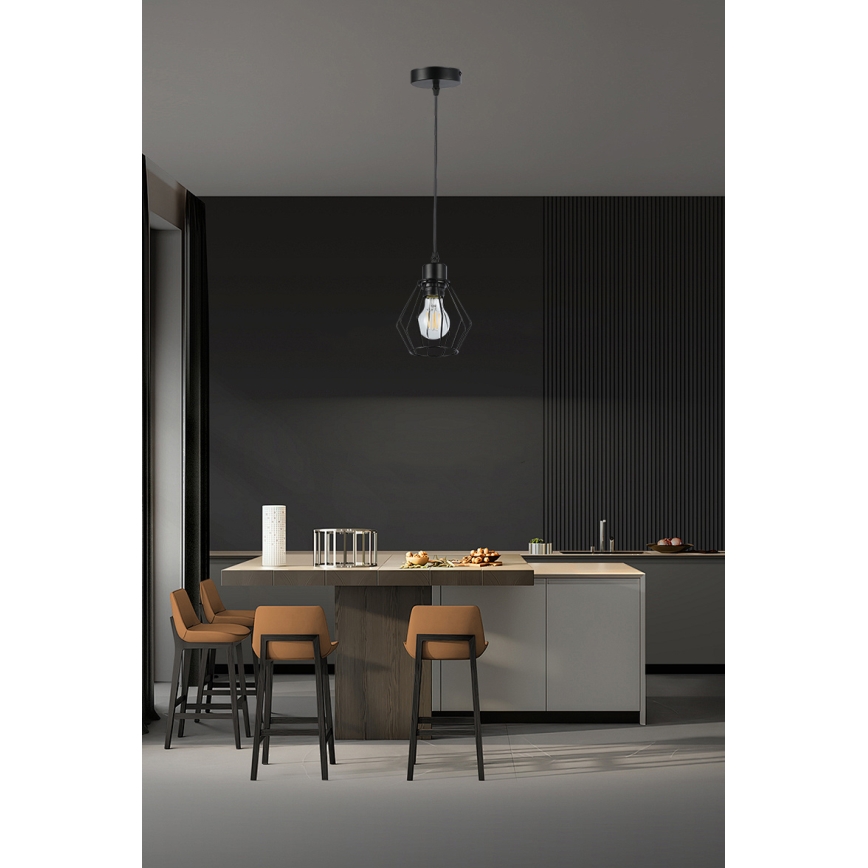 Luster na sajli 1xE27/35W/230V pr. 18 cm crna