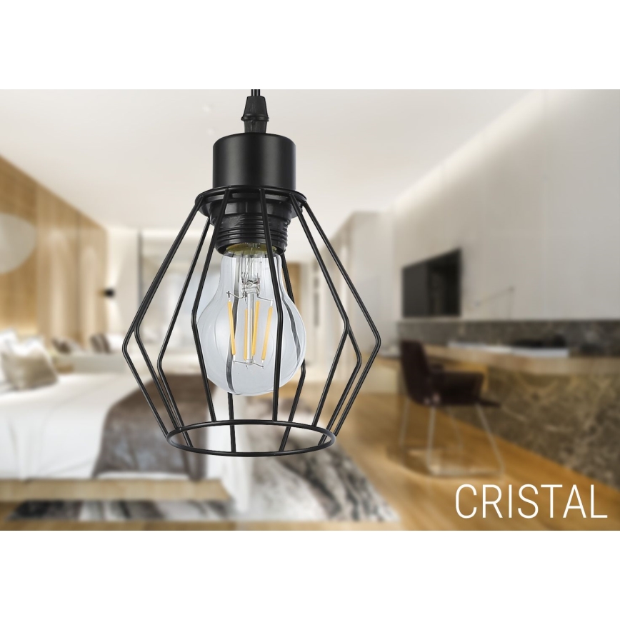 Luster na sajli 1xE27/35W/230V pr. 18 cm crna