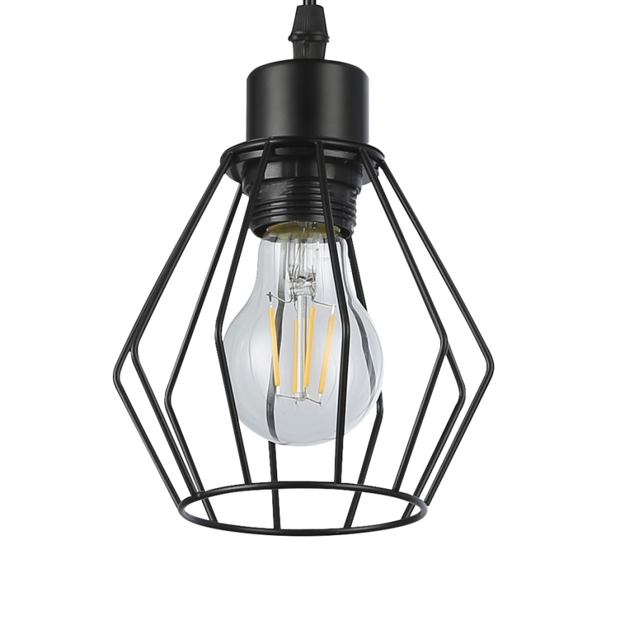 Luster na sajli 1xE27/35W/230V pr. 18 cm crna