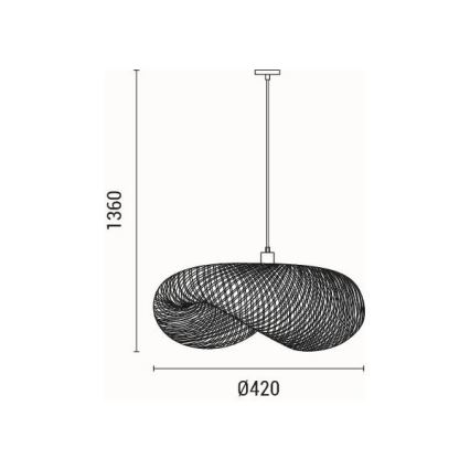 Luster na sajli 1xE27/40W/230V bambus
