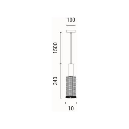 Luster na sajli 1xE27/40W/230V crna