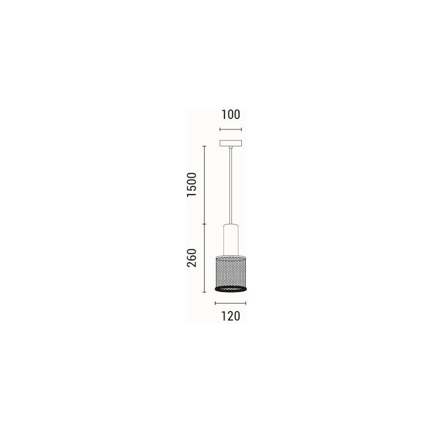 Luster na sajli 1xE27/40W/230V crna