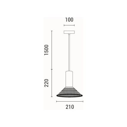 Luster na sajli 1xE27/40W/230V crna