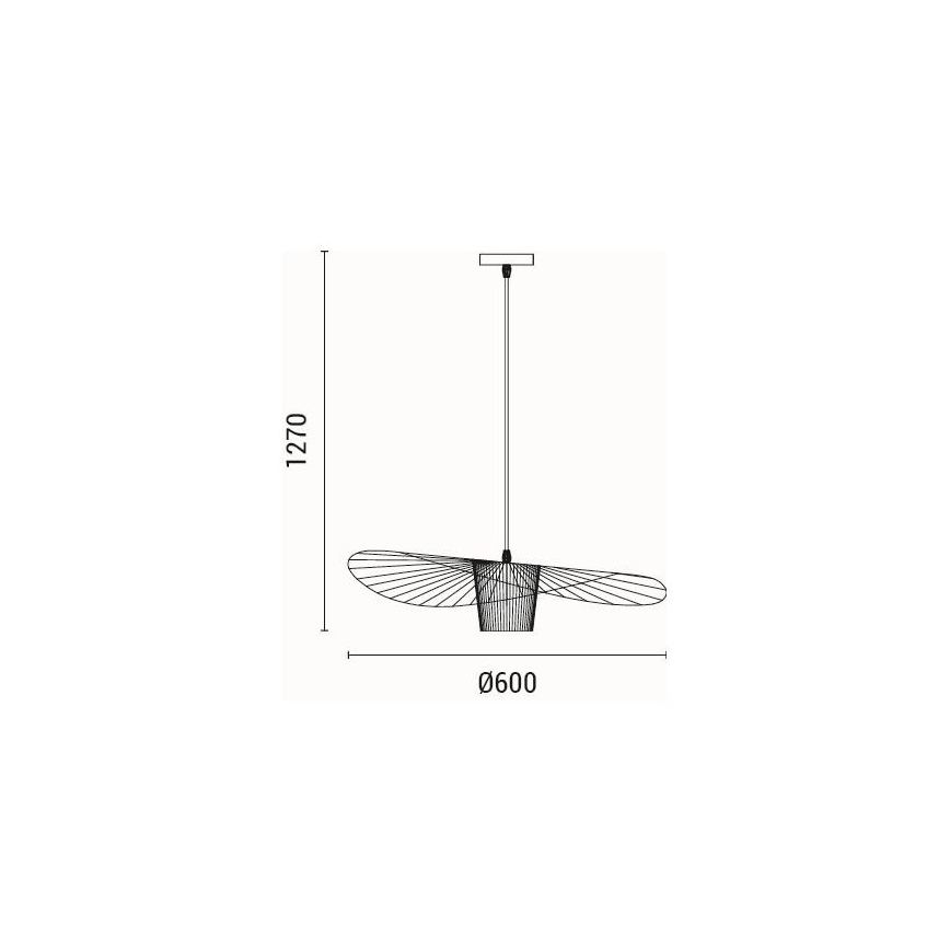 Luster na sajli 1xE27/40W/230V crna