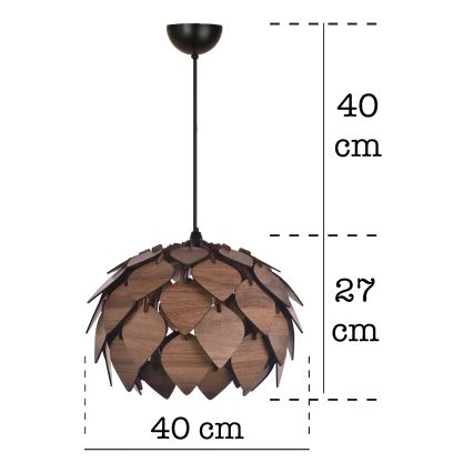 Luster na sajli 1xE27/40W/230V smeđa